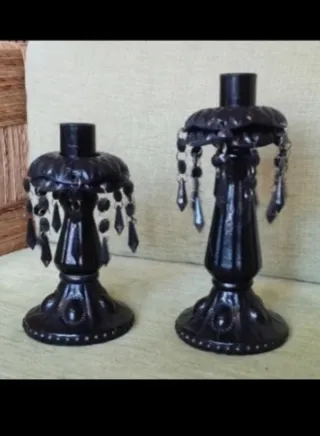 Lote 2 candelabros negros