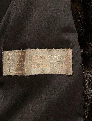 Abrigo de pelo largo negro/marrón