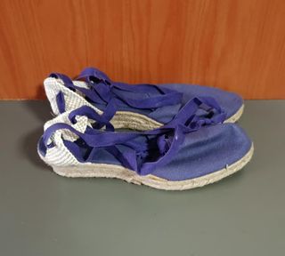 Sandalias azules y beige talla 41