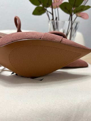 Zapatos tacón Zara rosa hebilla
