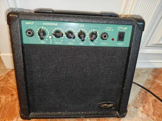 Guitarra Eléctrica Stagg Azul y Amplificador