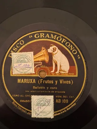 Disco pizarra original 78rpm 12'' zarzuela Maruxa