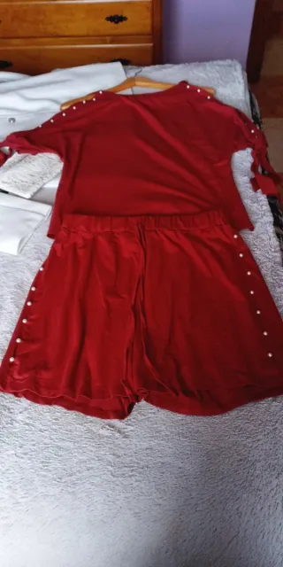 Conjunto dos piezas mujer rojo