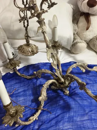Lámpara de metal alpaca plateada