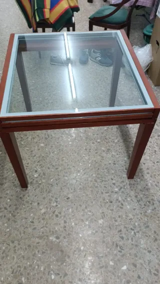 Mesa Comedor Cristal y Madera