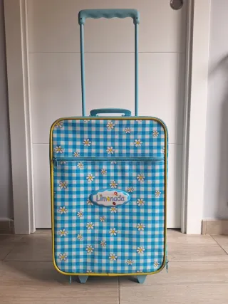 Valigia per bambini Limonada a quadri e fiori