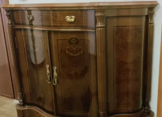 Mueble recibidor madera con cajón y puertas