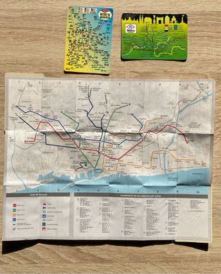 Lote mapas metro vintage Londres, NY, Madrid, Expo
