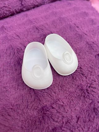 Zapatos de boton Muñeca Nancy Blancos años 70