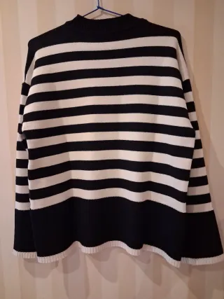 Jersey Zara Rayas Blanco y Negro