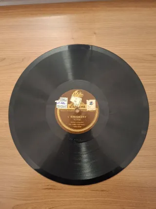 Disco pizarra 78rpm Emili Vendrell años 20