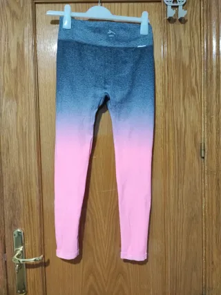 Mallas Fitness Mujer Degradado Gris Rosa