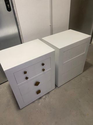 2 Mesitas de noche pintadas blanco
