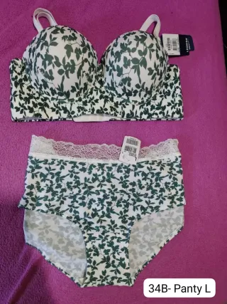 Conjunto Leonisa sujetador y braga estampado