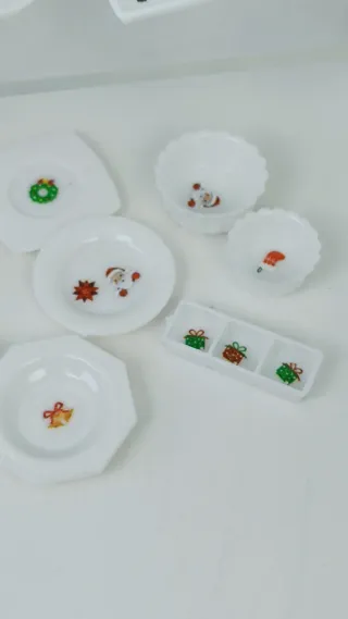 Vajilla Navidad Miniaturas Barbie