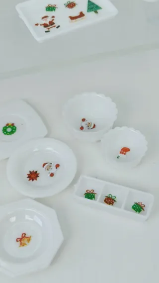 Vajilla Navidad Miniaturas Barbie