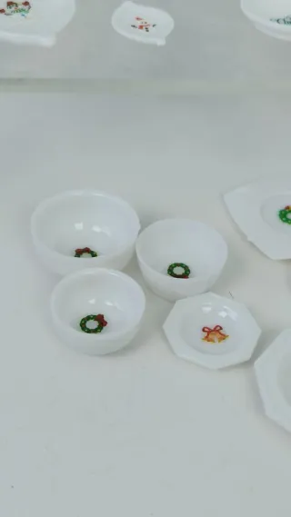 Vajilla Navidad Miniaturas Barbie