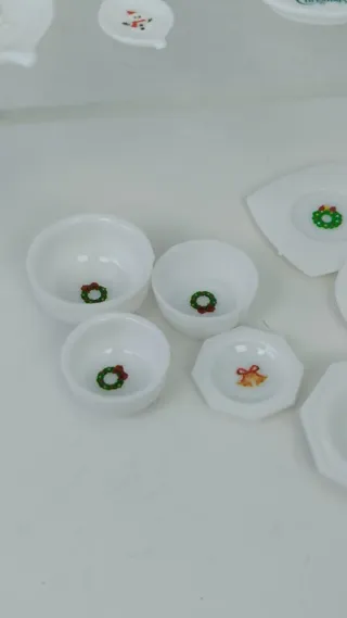 Vajilla Navidad Miniaturas Barbie