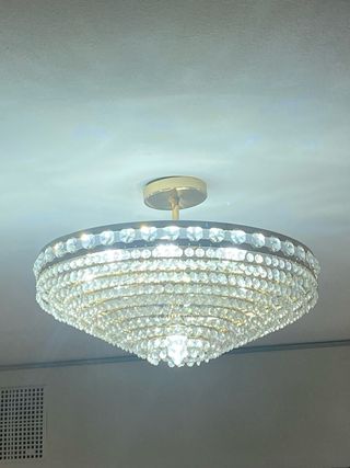 Lámpara de techo de cristal dorada