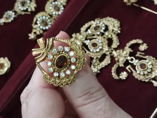 Aderezo Fallera Oro y Piedras ambar