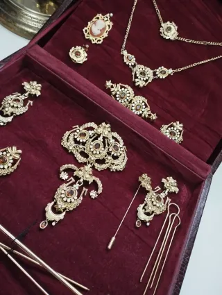 Aderezo Fallera Oro y Piedras ambar