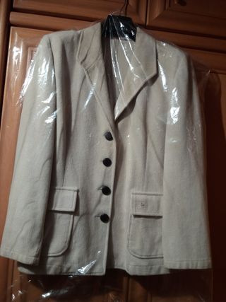 Chaqueta de pana fina beige Sra.