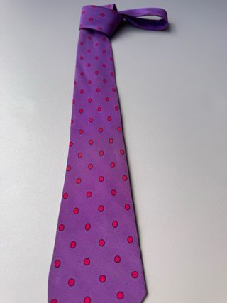 Corbata de seda vintage con lunares