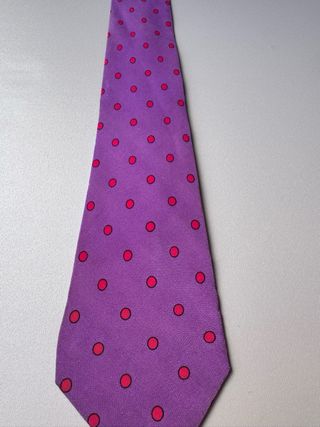 Corbata de seda vintage con lunares