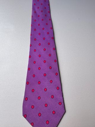 Corbata de seda vintage con lunares