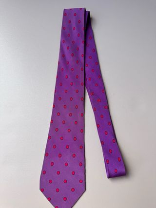 Corbata de seda vintage con lunares