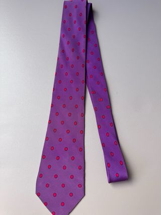 Corbata de seda vintage con lunares