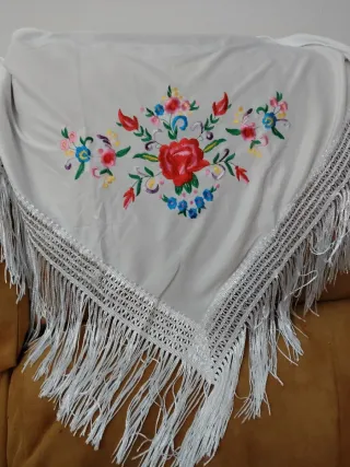 Mantón Flamenca Bordado Niña Multicolor