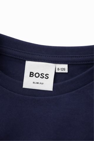 Camiseta BOSS niño azul y amarilla Talla S