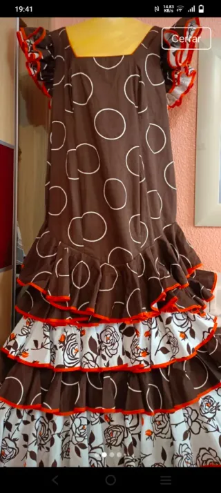 Vestido Flamenco Talla 50/52 Lunares