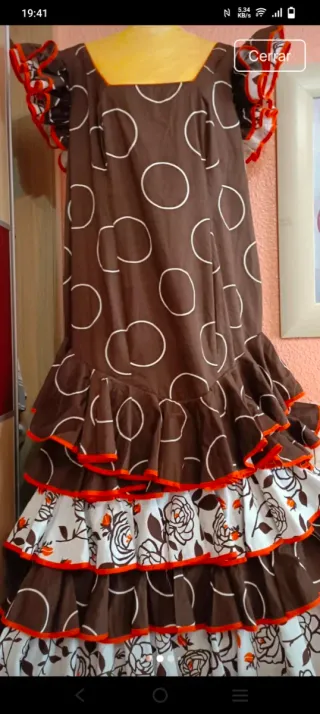 Vestido Flamenco Talla 50/52 Lunares