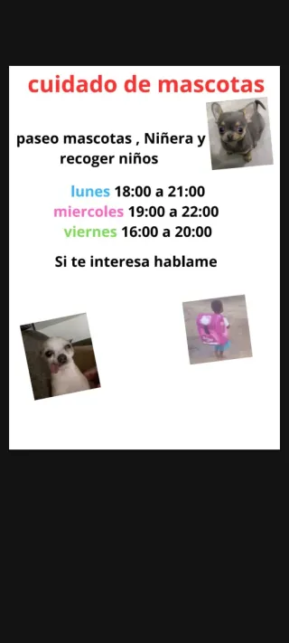 Te ayudo con tu mascota o hijos