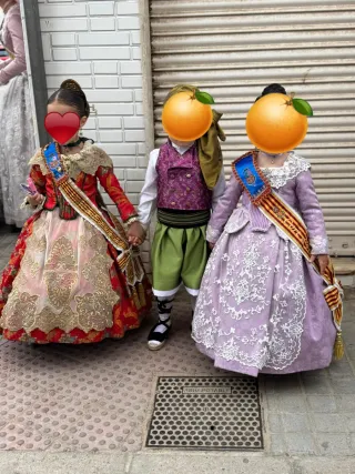 Traje Fallera Niña 3-4 Años Rojo/Verde