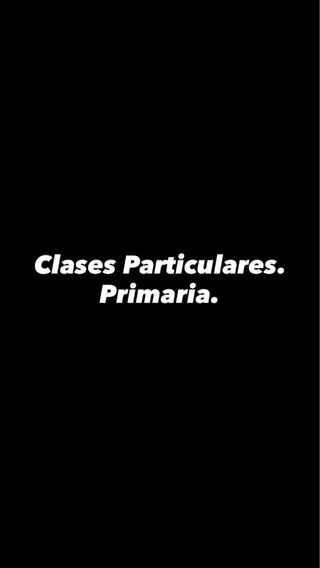 Clases particulares. Primaria