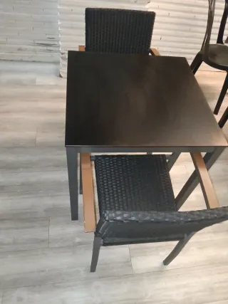 4 Sillas de jardín ratán y metal