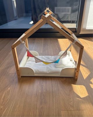 conjunto juguetes madera muñeca