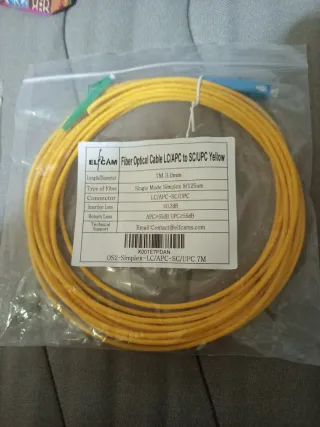 Cable Fibra Óptica ELFCAM LC/APC a SC/UPC 7M