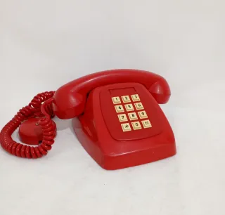 Teléfono Fijo Vintage Rojo Colección