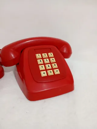 Teléfono Fijo Vintage Rojo Colección