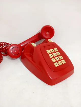 Teléfono Fijo Vintage Rojo Colección