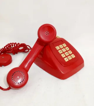 Teléfono Fijo Vintage Rojo Colección