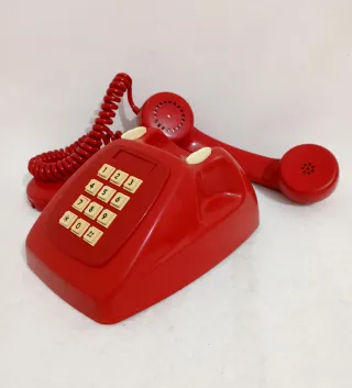 Teléfono Fijo Vintage Rojo Colección
