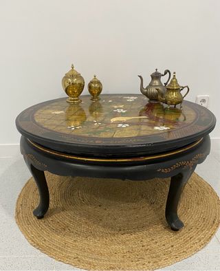 Antigua mesa redonda china lacada 90cm
