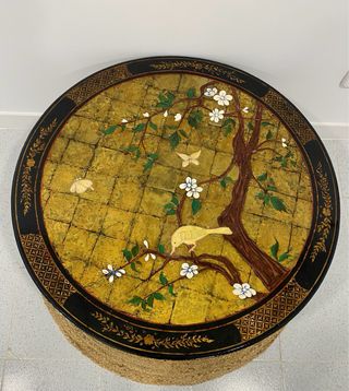 Antigua mesa redonda china lacada 90cm