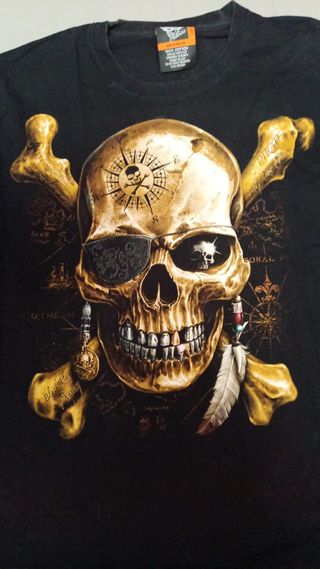 Camiseta Rock Eagle Calavera Pirata Talla L