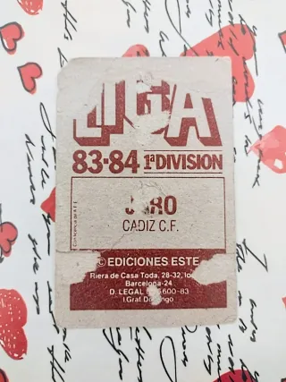 ANTUGUOS CROMOS LIGA 83/84 GONZÁLEZ JARO ZUBIZARRE